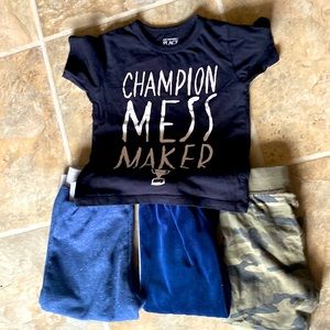 3x Toddler Boys 2T pants and 1x 2T t-shirt various brands